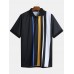 Mens Summer Striped Colorful Turn Down Collar Casual Golf Shirts