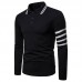 Mens Fashion Turn Down Collar Buttons Long Sleeve T-shirts