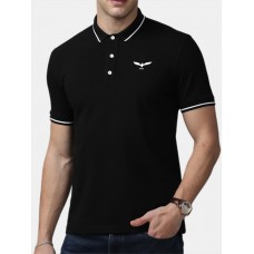 Mens New Business Cotton Short Sleeve Embroidered Golf Casual T-Shirts