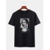 Mens Funny Kuso Mona Lisa License Crew Neck Black Short Sleeve T-Shirts