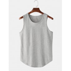 Mens Solid Color Sleeveless Casual Tank Tops