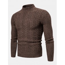 Mens New Fashion Trend Twisted Long-sleeved Casual Sweaters