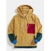 Mens Corduroy Vintage Patchwork Drawstring Hoodies With Flap Pocket